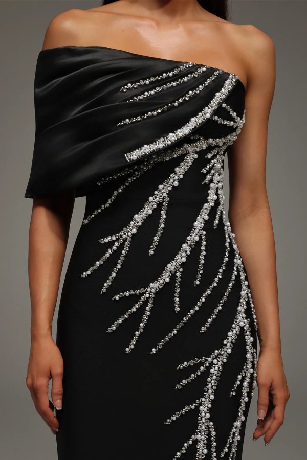 zaha one shoulder sleeveless diamond bandage maxi dress 13