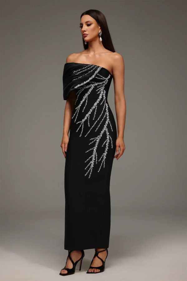 zaha one shoulder sleeveless diamond bandage maxi dress 14
