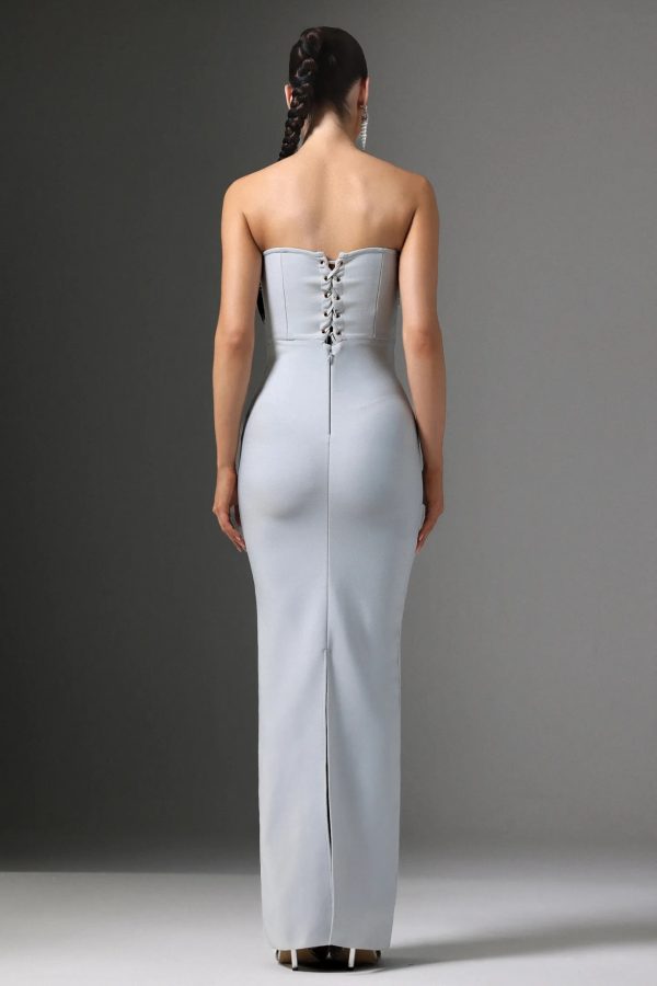 zambezi strapless beaded bandage maxi dress 16