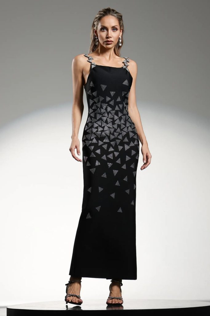 zaniah sleeveless triangle diamond bandage maxi dress 11