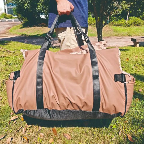 2 in 1 checkerboard faux leather safety center console pet car seat & carrier 13