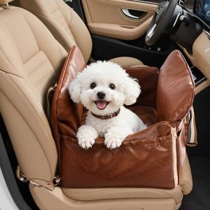 3 in 1 deluxe faux leather safety center console pet car seat & carrier 11