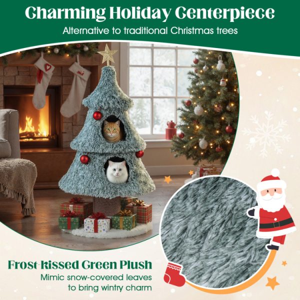 48 luxury christmas cat tree with 2 condos & scratching post 14