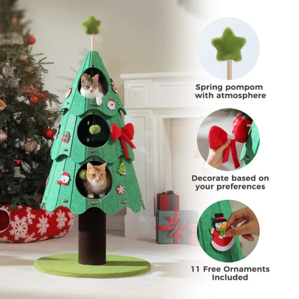53 christmas felt cat tree with stickers 13