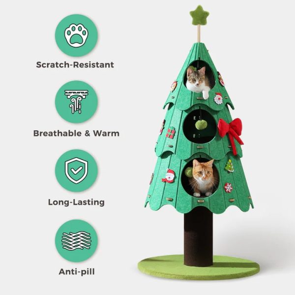 53 christmas felt cat tree with stickers 15
