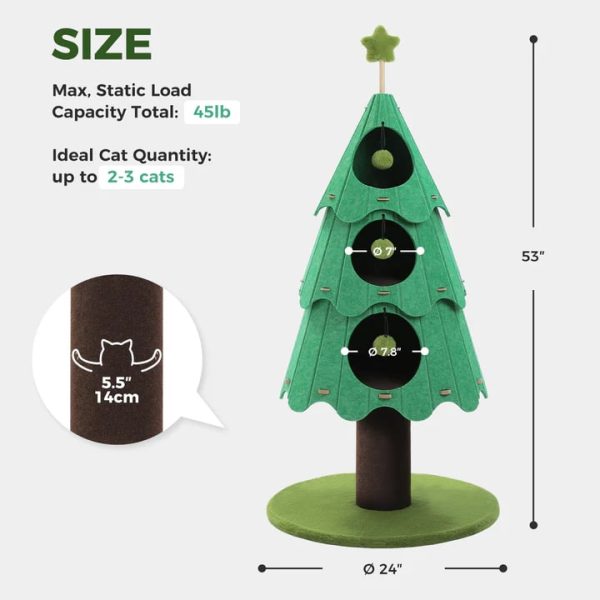 53 christmas felt cat tree with stickers 16