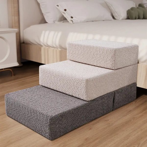 chenille durable scratch resistant foldable blocks multi level dog stairs 14