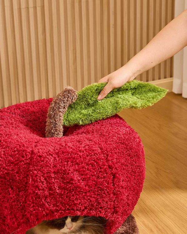 comfy apple semi enclosed cat cave bed 14