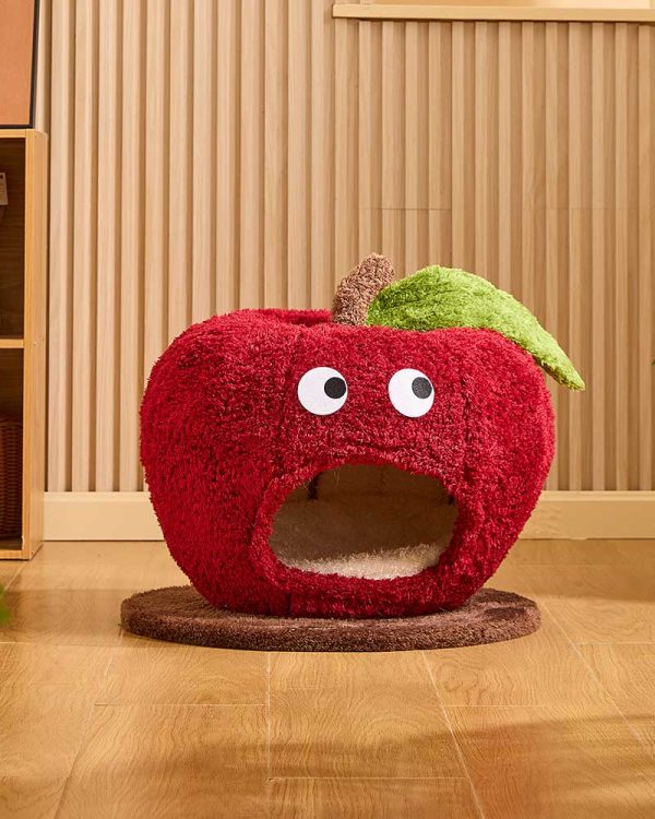 comfy apple semi enclosed cat cave bed 15