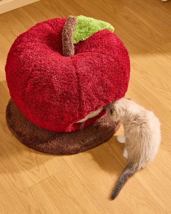 comfy apple semi enclosed cat cave bed 16