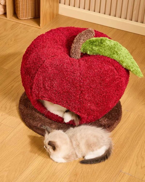 comfy apple semi enclosed cat cave bed 17