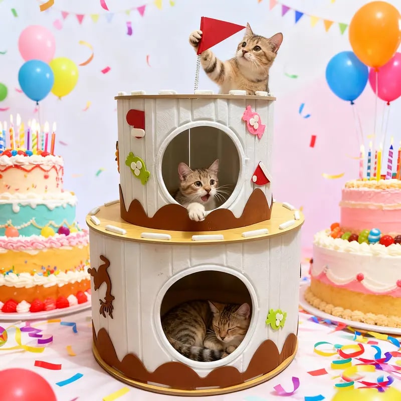 double layer cake cat nest 11