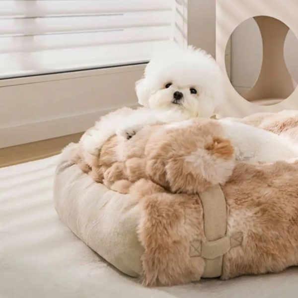 fluffy plush comfortable deep sleep dog pillow bed 14