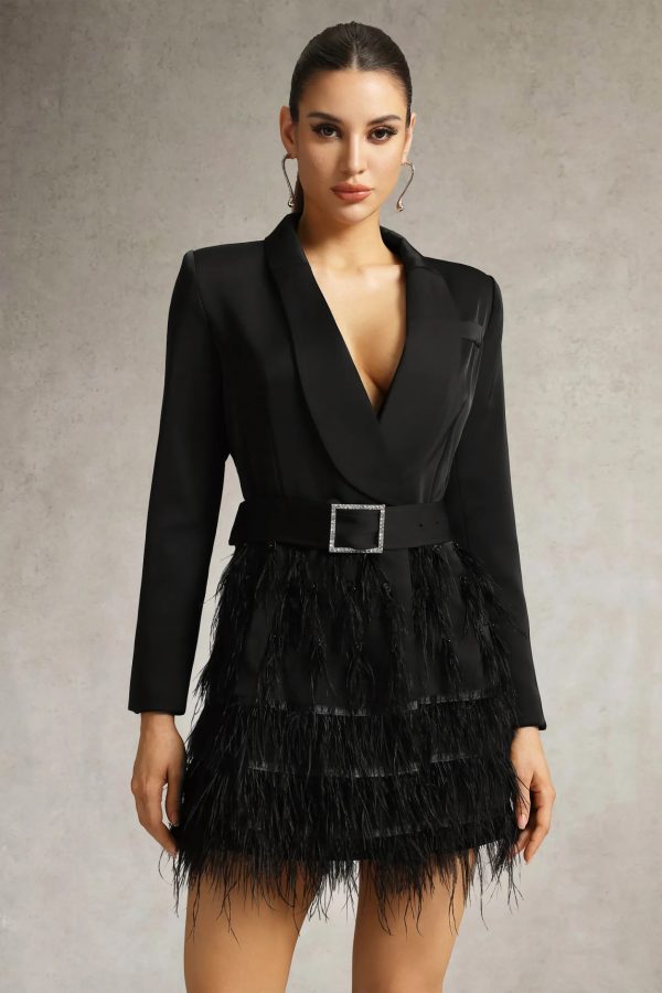 gemma feather blazer mini dress 12