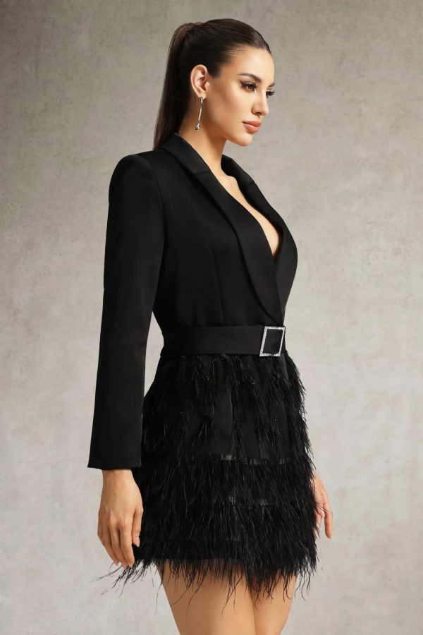 gemma feather blazer mini dress 15