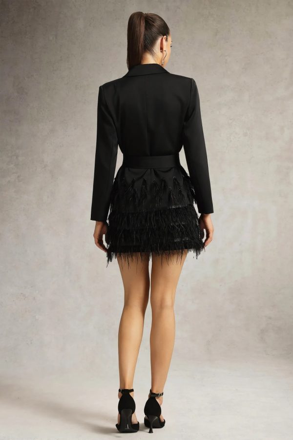 gemma feather blazer mini dress 16