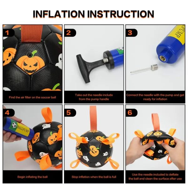 halloween themed pumpkin & ghost print football pet toy 18