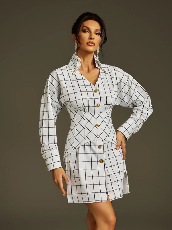 lizbeth v neck check shirt dress 14