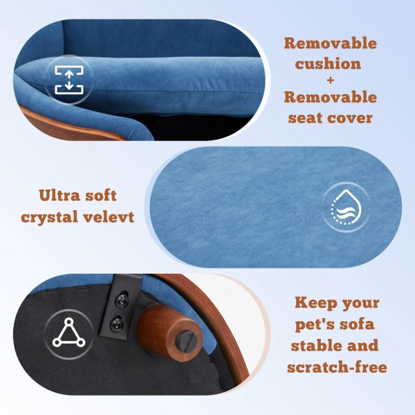 luxury solid wood dog bed with legs and bent wood back 400
