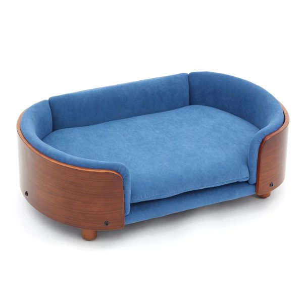 luxury solid wood dog bed with legs and bent wood back 700