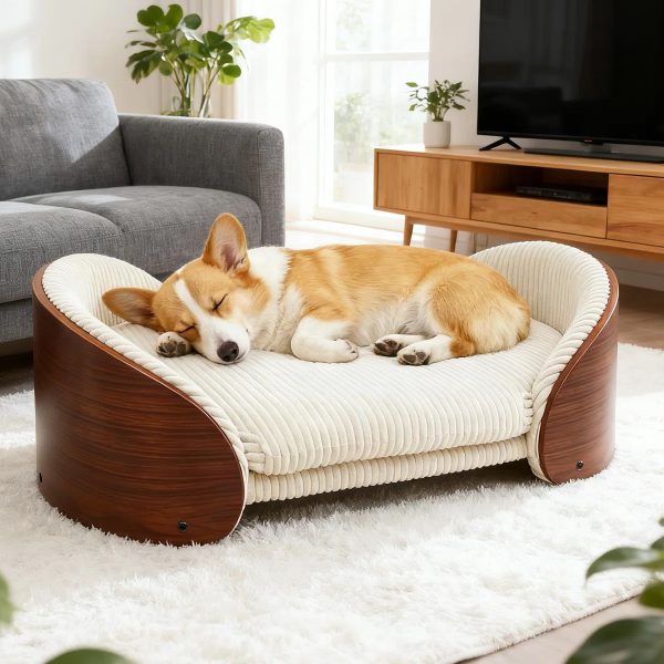luxury wooden large space deep sleep dog sofa couch bed 12