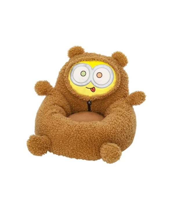 minions series bear shaped backrest pet sleeping bed 19