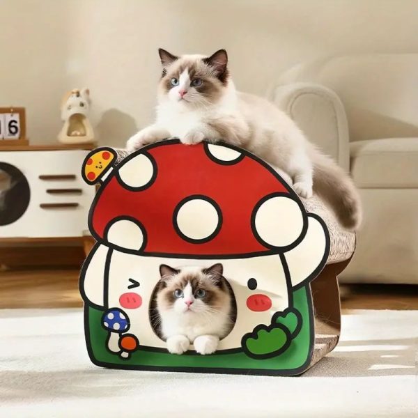 mushroom shaped cat scratching house 12