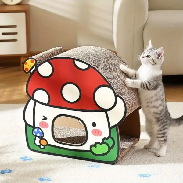 mushroom shaped cat scratching house 13