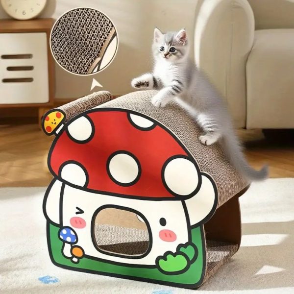 mushroom shaped cat scratching house 14