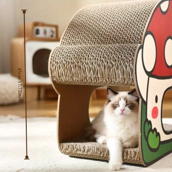 mushroom shaped cat scratching house 16