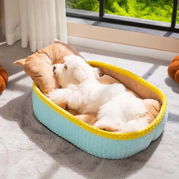 neck support soft heighten frame pet lounger pillow dog bed 14