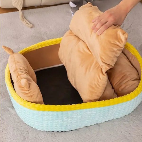 neck support soft heighten frame pet lounger pillow dog bed 16