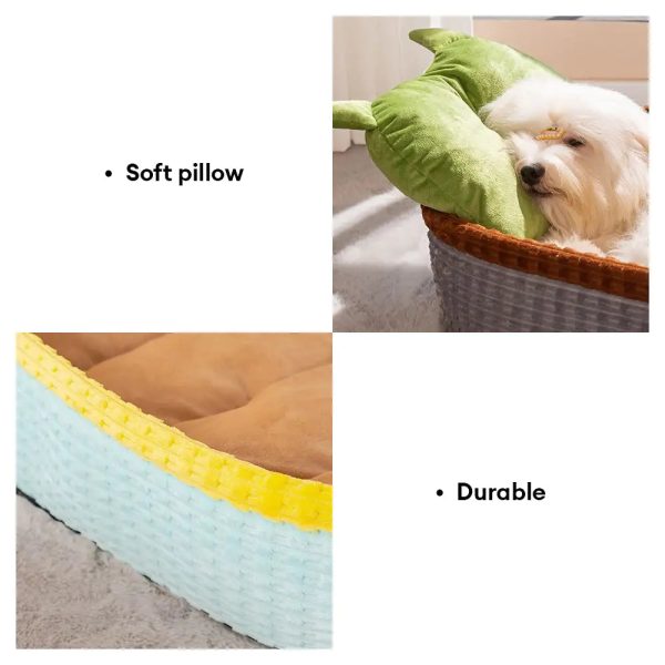 neck support soft heighten frame pet lounger pillow dog bed 18