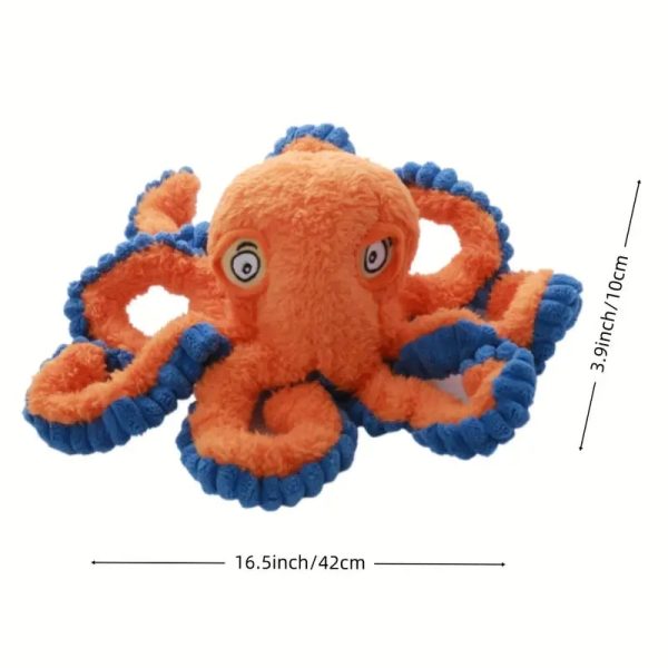 octopus plush chew resistant dog toy with squeaker 17
