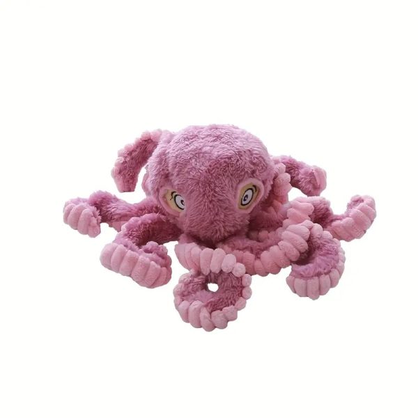 octopus plush chew resistant dog toy with squeaker 19