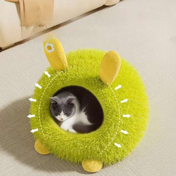 rabbit themed cozy cave cat nest 12