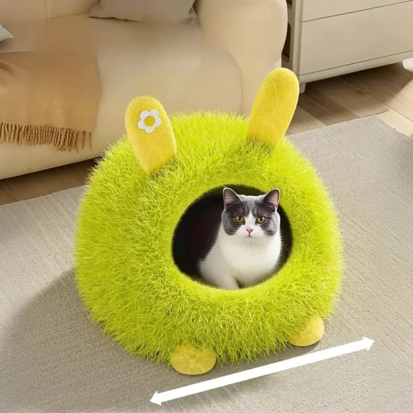 rabbit themed cozy cave cat nest 13