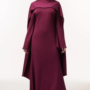 selene elegant pearl round neck long sleeve maxi dress 11