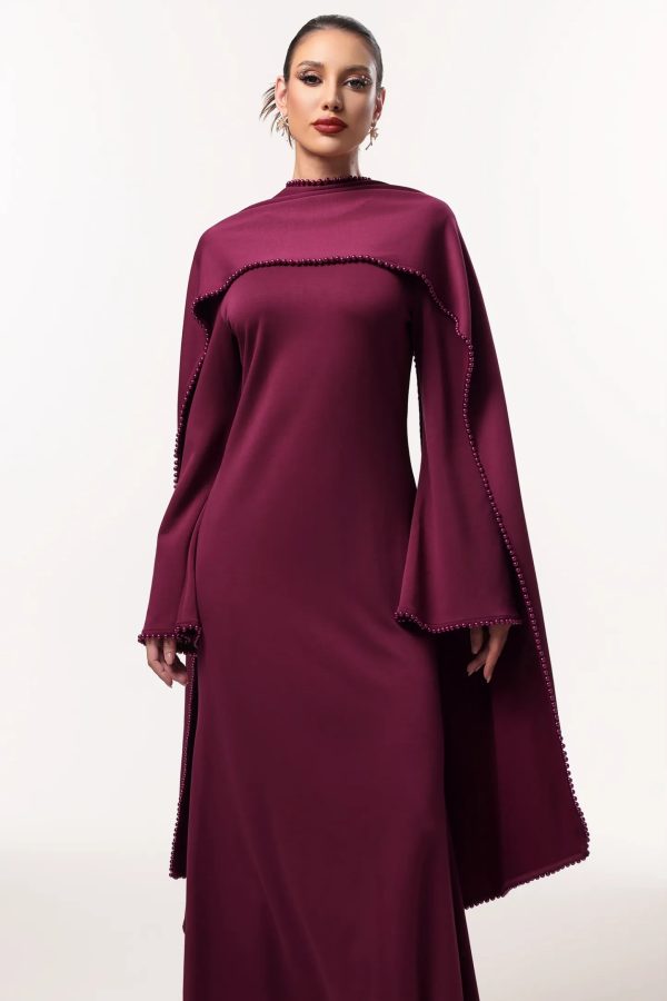 selene elegant pearl round neck long sleeve maxi dress 12