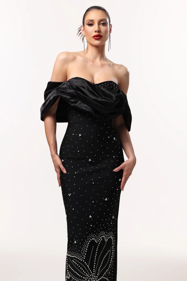 winify off shoulder rhinestone bandage black maxi dress 12