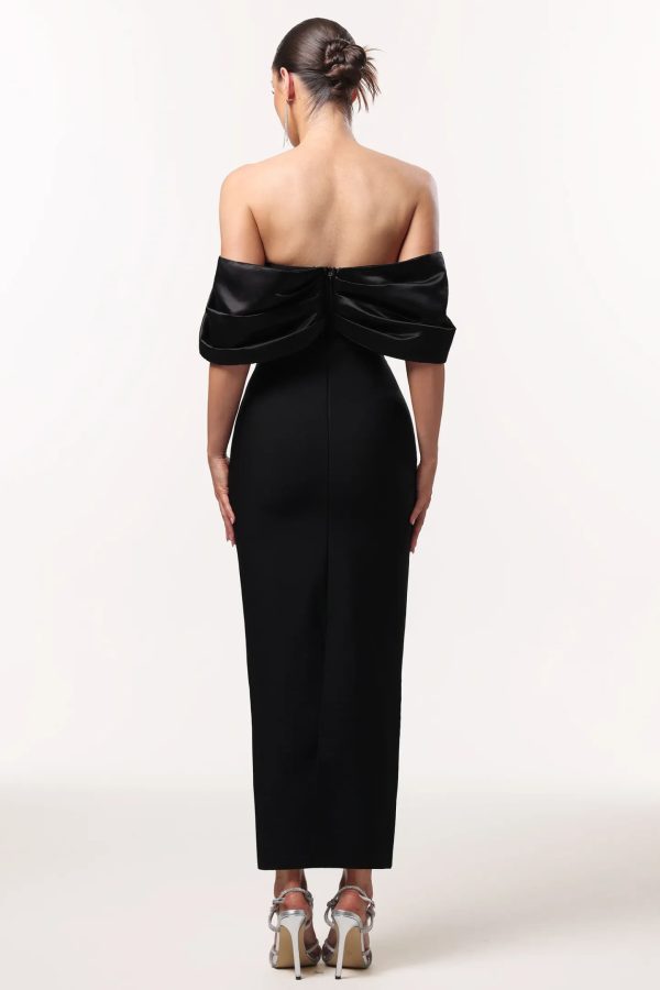 winify off shoulder rhinestone bandage black maxi dress 16