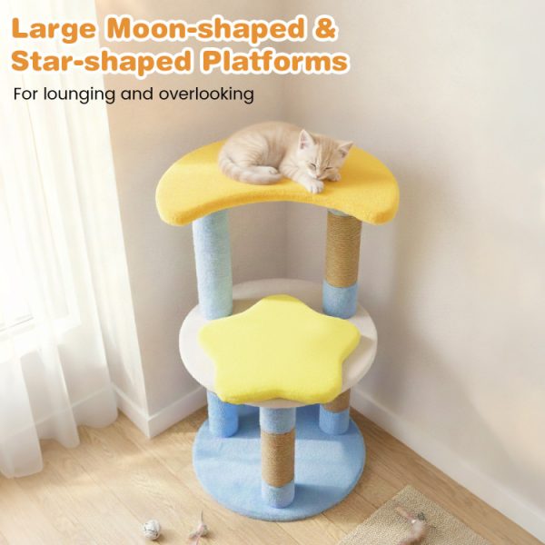 29 cute modern cat tree with star & moon shaped platforms 13