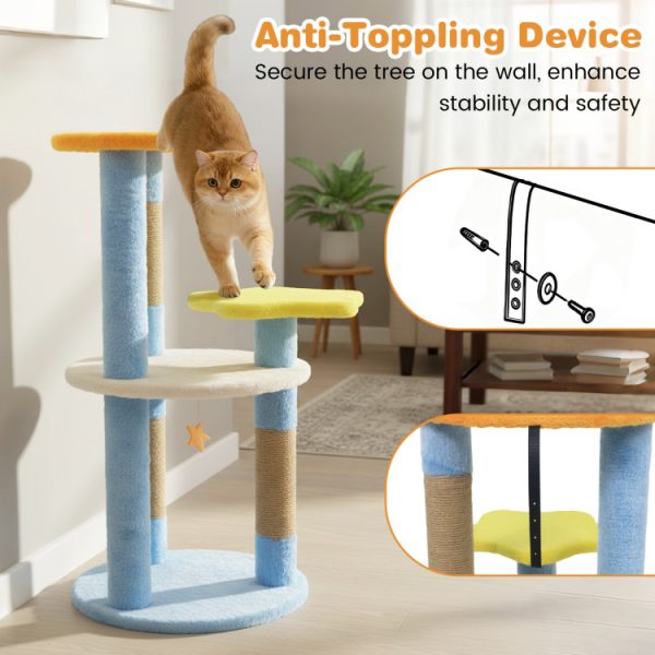 29 cute modern cat tree with star & moon shaped platforms 16