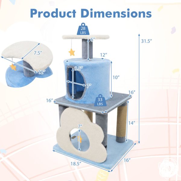 31.5 cute modern multi level cat tree 18