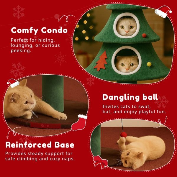 52 luxury modern christmas cat tree with 2 cozy houses 13