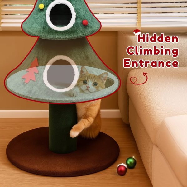52 luxury modern christmas cat tree with 2 cozy houses 15