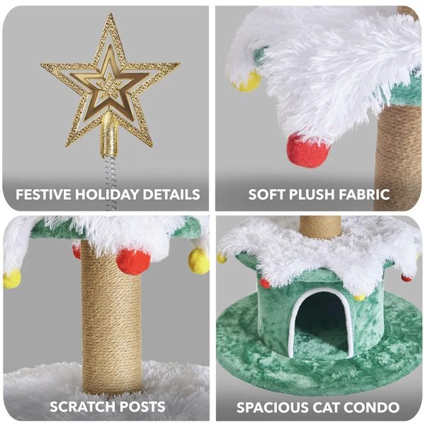 66 3 tier christmas cat tree 13