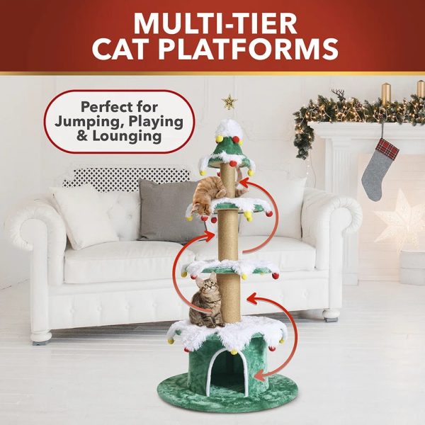 66 3 tier christmas cat tree 16
