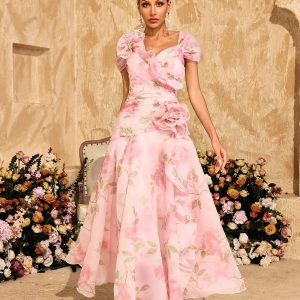 alayja flower printed mesh maxi dress 11
