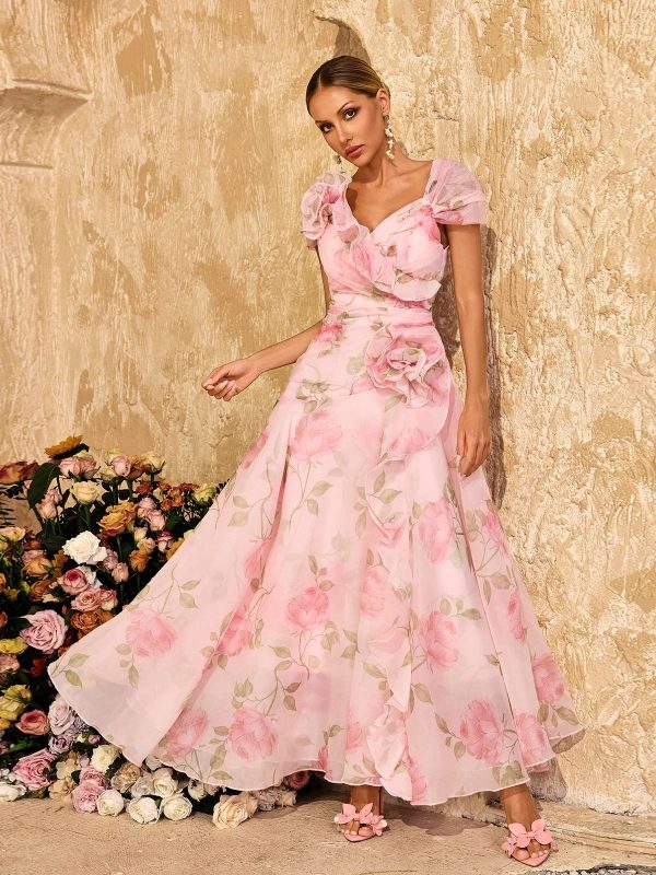 alayja flower printed mesh maxi dress 14